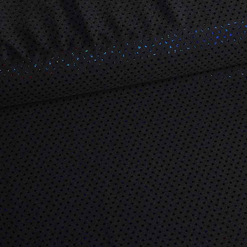 Tissu paillettes stretch hologram noir