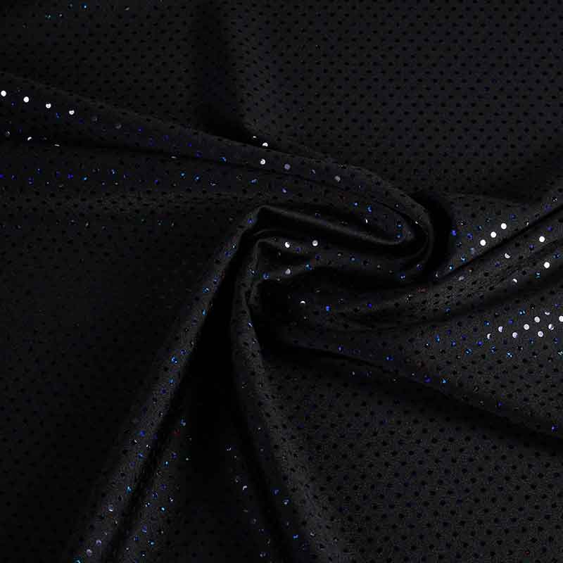 Tissu paillettes stretch hologram noir