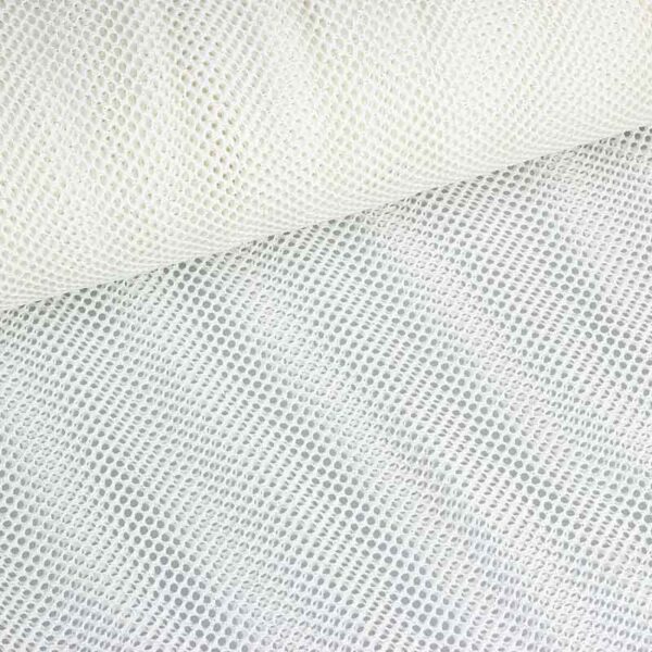 Tissu filet élastique glitter blanc