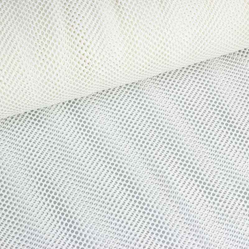 Tissu filet élastique glitter blanc