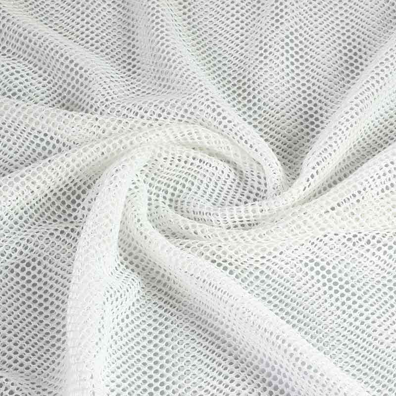 Tissu filet élastique glitter blanc