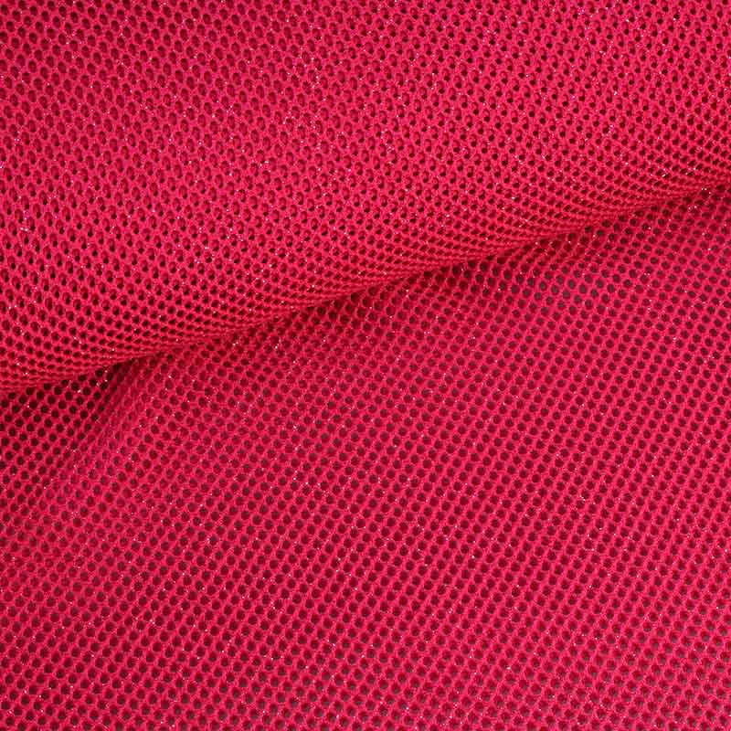 Tissu filet paillettes élastique fuchsia