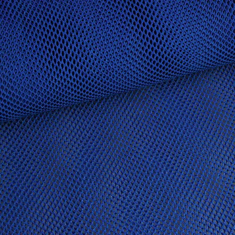 Tissu filet élastique glitter cobalt