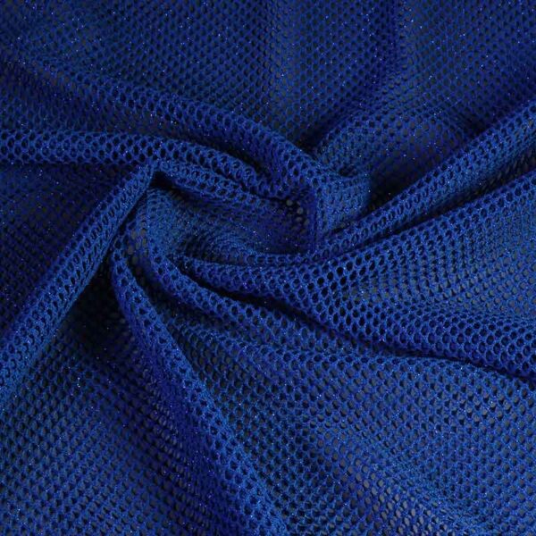 Tissu filet élastique glitter cobalt