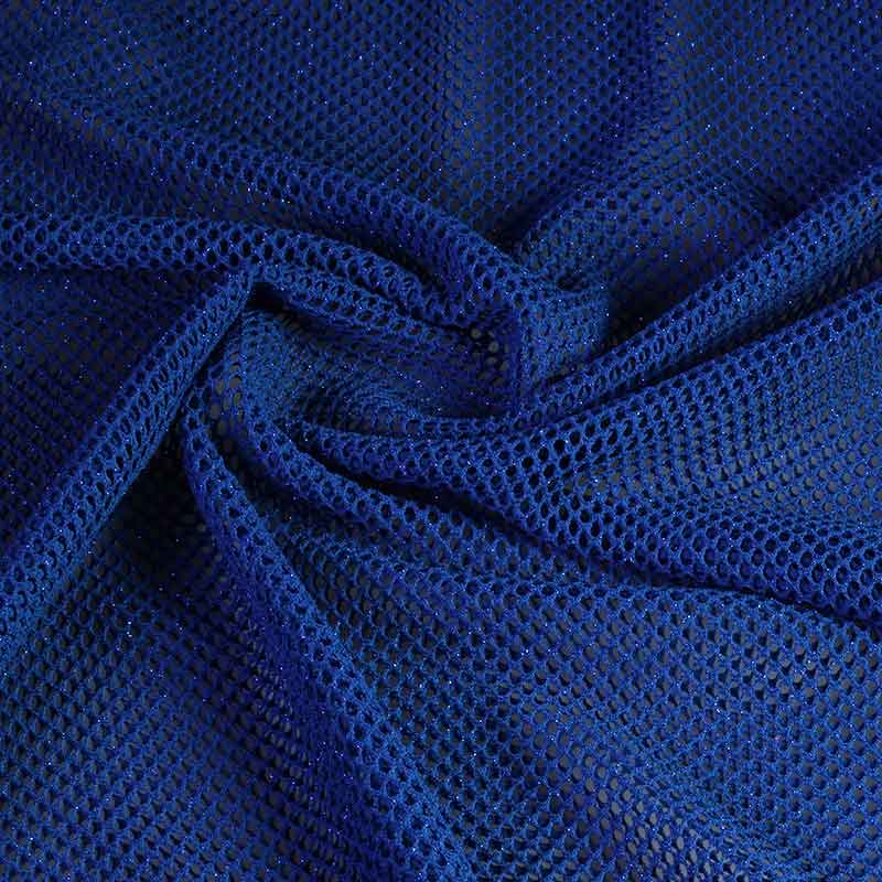 Tissu filet élastique glitter cobalt