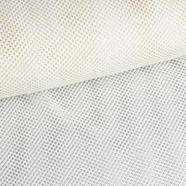 Tissu filet élastique glitter écru