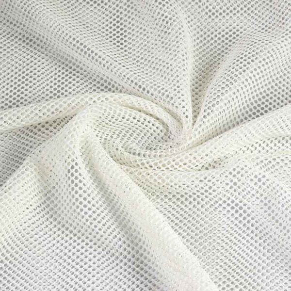 Tissu filet élastique glitter écru