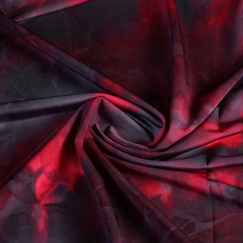 Tissu maillot de bain Lycra Tye Dye rouge bordeaux
