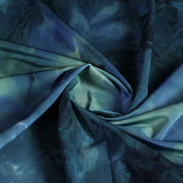 Tissu lycra maillot de bain tye dye petrol