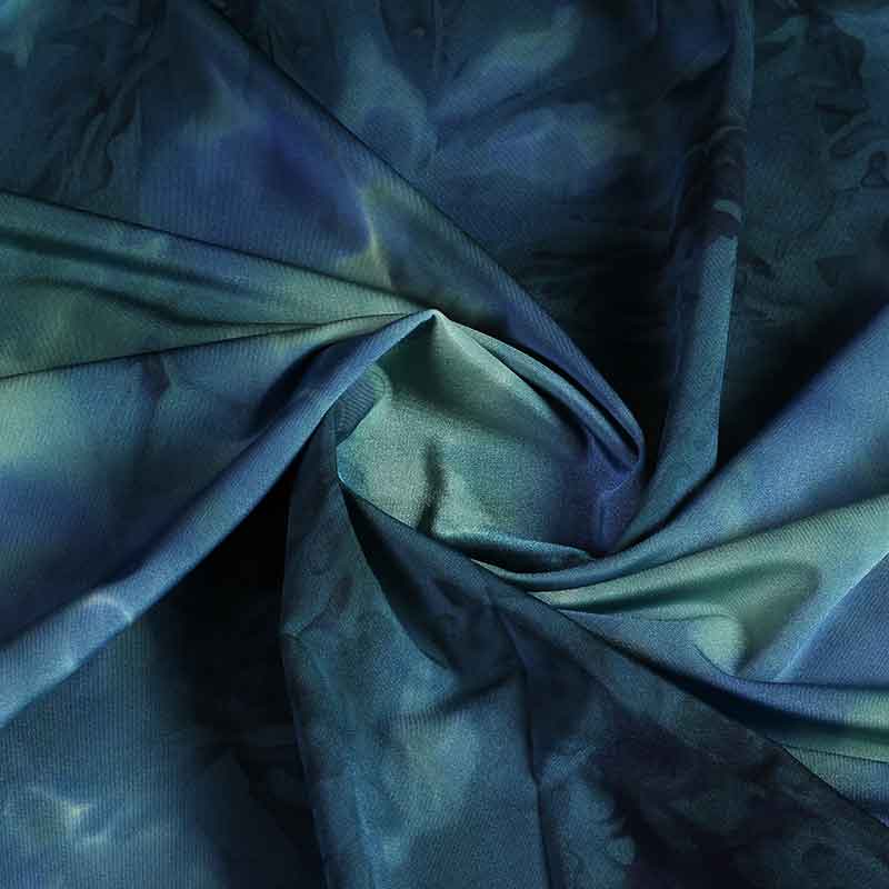 Tissu lycra maillot de bain tye dye petrol