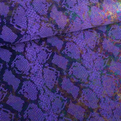 Tissu stretch 4 direction snake foil violet