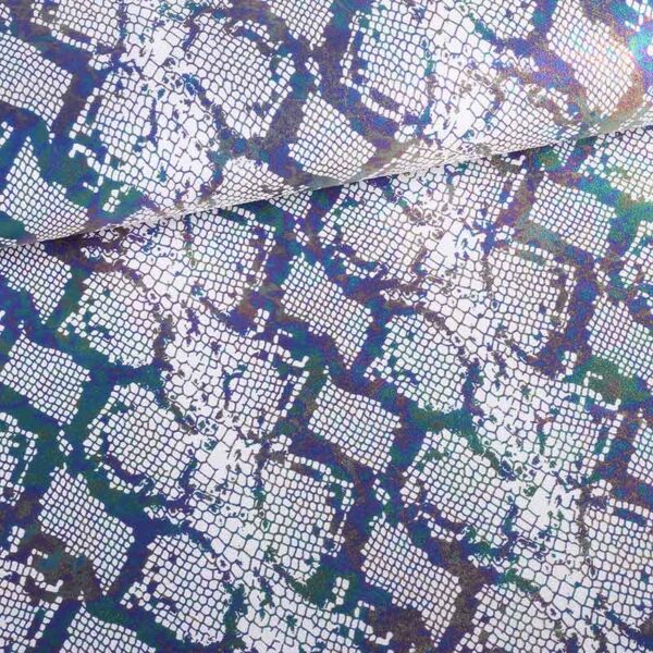 Tissu stretch 4 directions snake foil blanc