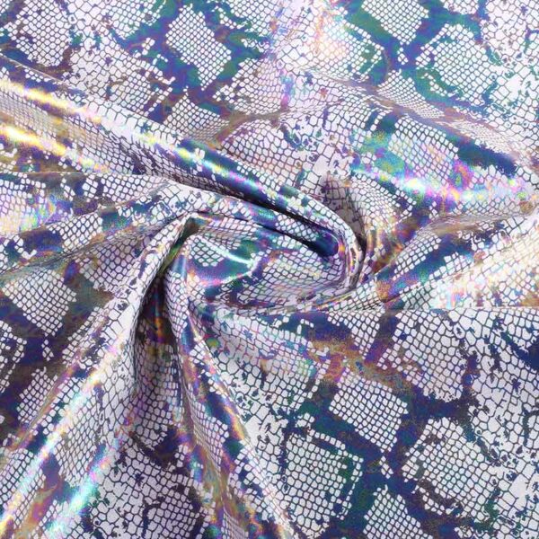 Tissu stretch 4 directions snake foil blanc