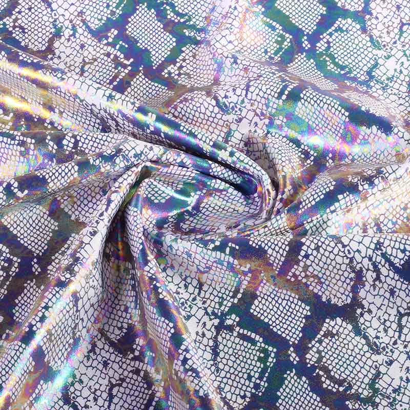 Tissu stretch 4 directions snake foil blanc