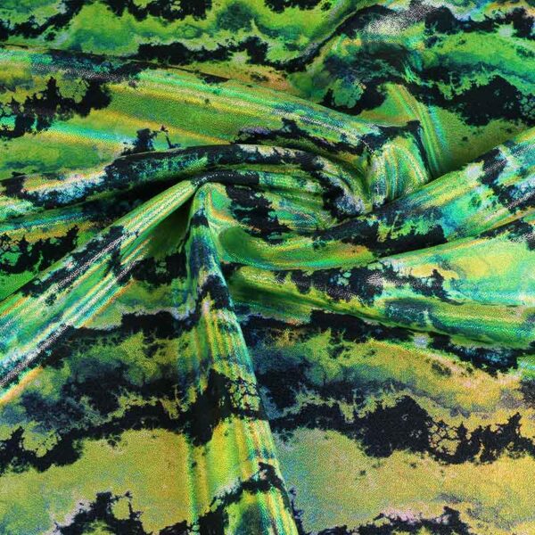 Tissu Stretch 4 Way Foil vert