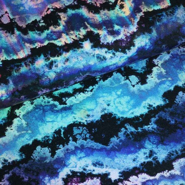 Tissu Stretch 4 directions Dynamic Foil bleu