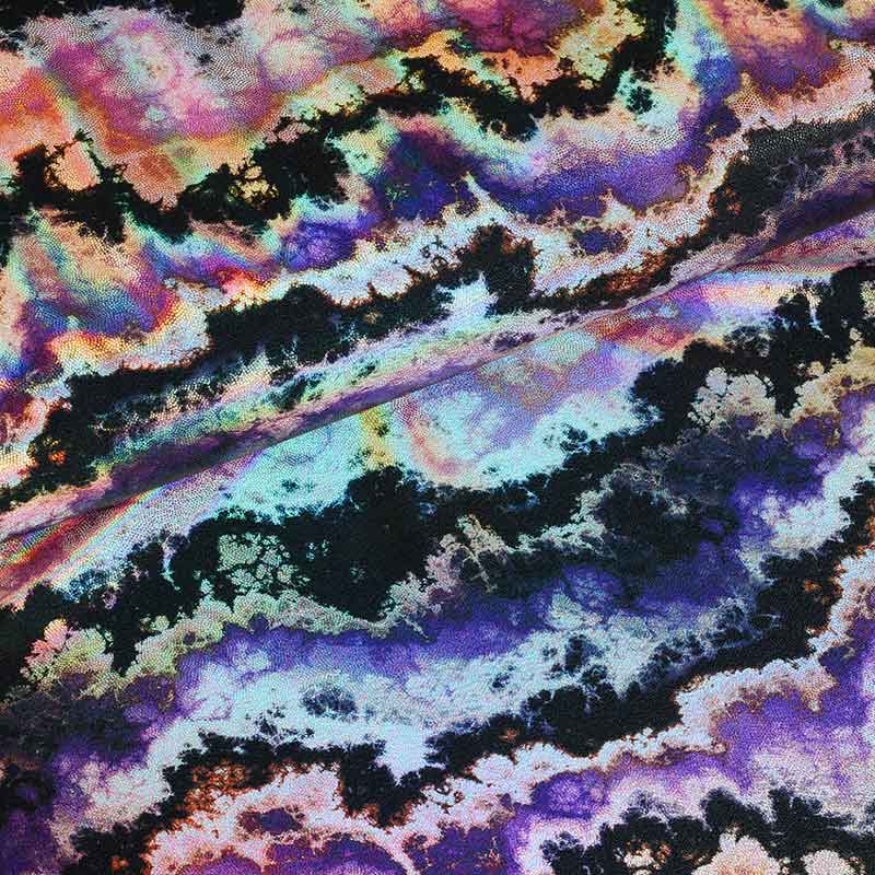 Tissu stretch 4 directions dynamic foil violet
