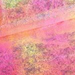 Stretch 4-way stof tye dye foil multicolor fuchsia