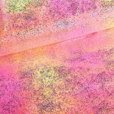 Tissu Stretch 4-Way Tye Dye Foil Multicolor Fuchsia