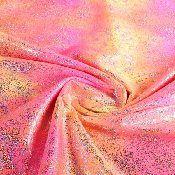 Tissu Stretch 4-Way Tye Dye Foil Multicolor Fuchsia