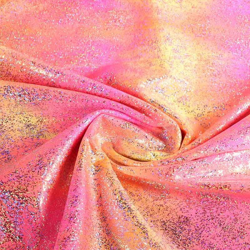 Tissu Stretch 4-Way Tye Dye Foil Multicolor Fuchsia
