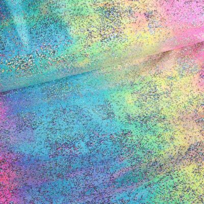 Tissu Stretch 4-Way Tye Dye Silver Foil Multicolor