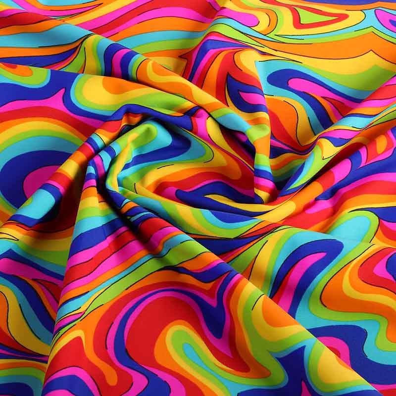 Tissu stretch 4 directions fantasy multicolor