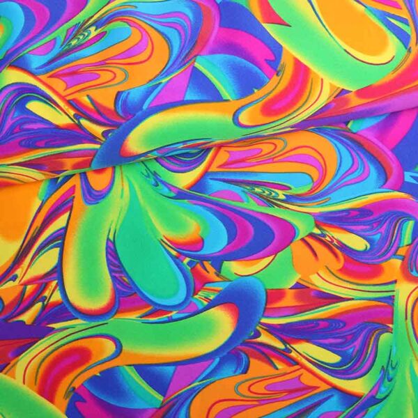 Tissu stretch 4 way fantasy multicolore