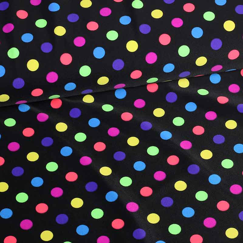 Tissu stretch 4 directions clown multicolore à pois