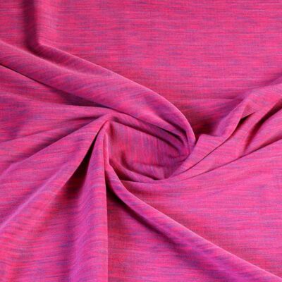 Tissu Tricot Stretch Melange Fuchsia