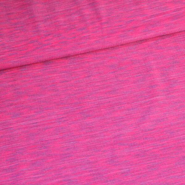 Tissu Tricot Stretch Melange Fuchsia