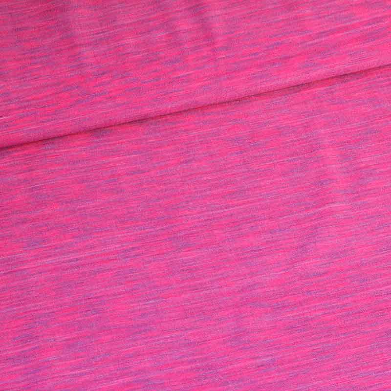Tissu Tricot Stretch Melange Fuchsia