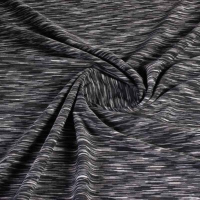 Tissu tricot stretch gris mélangé
