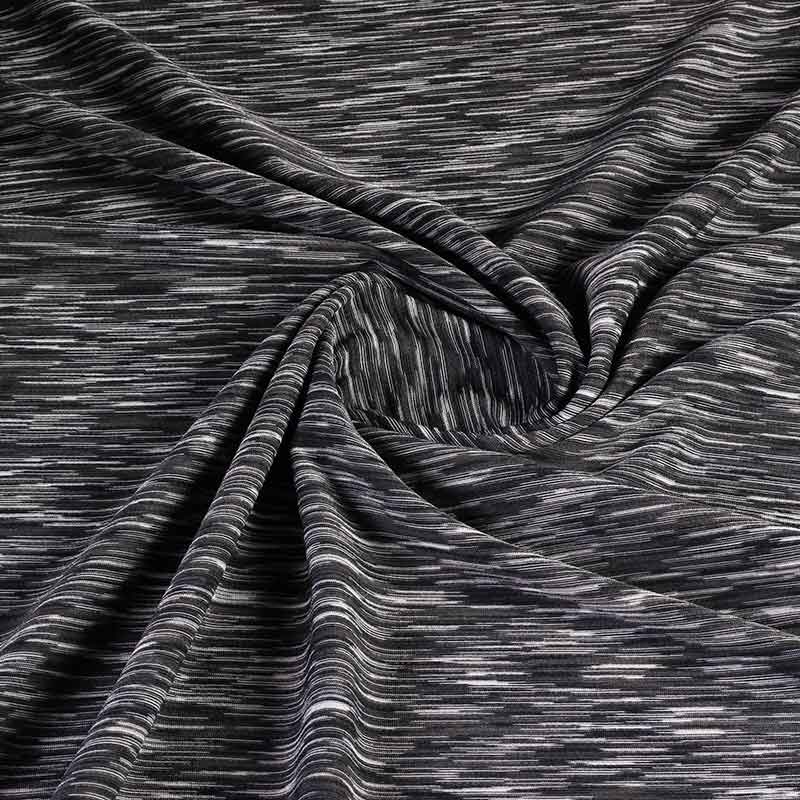 Tissu tricot stretch gris mélangé