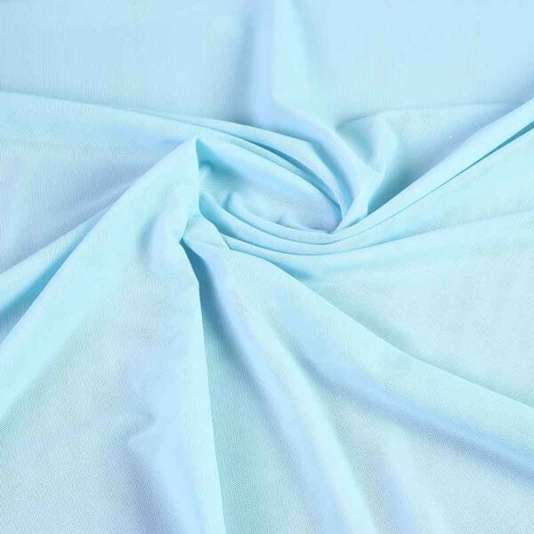 Tissu stretch mesh bleu bébé