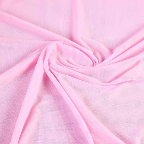 Tissu mesh stretch rose bébé
