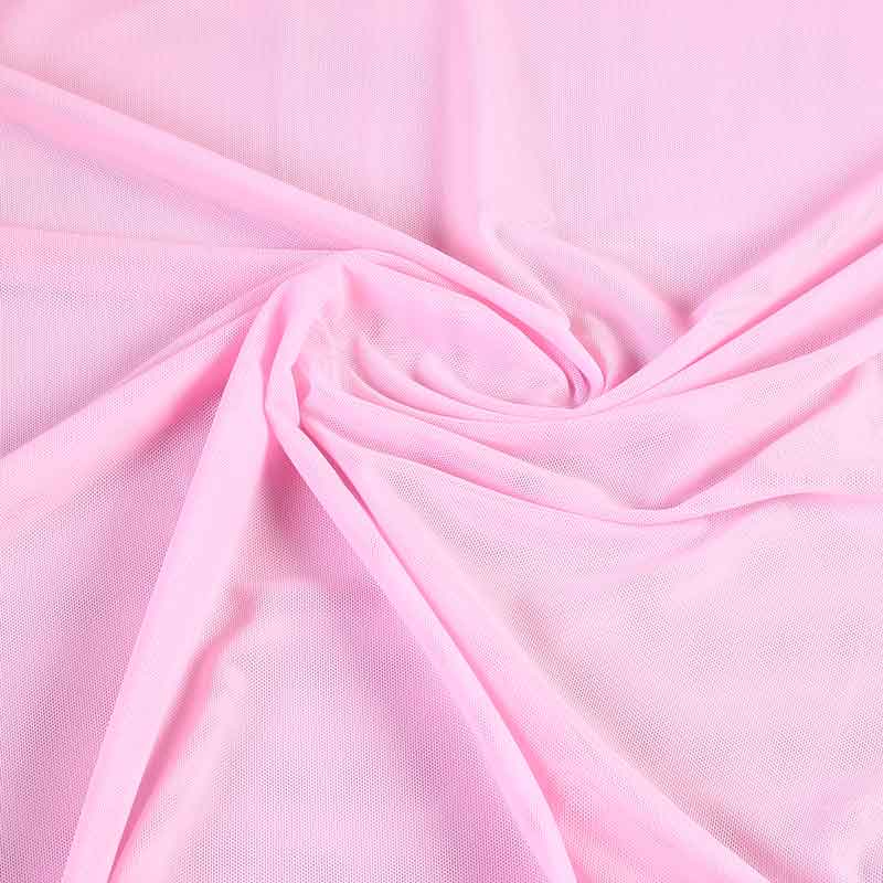 Tissu mesh stretch rose bébé