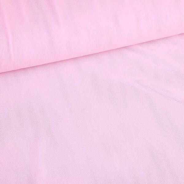 Tissu mesh stretch rose bébé