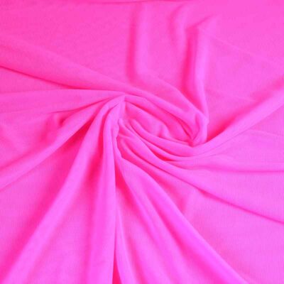 Tissu stretch mesh rose fluo