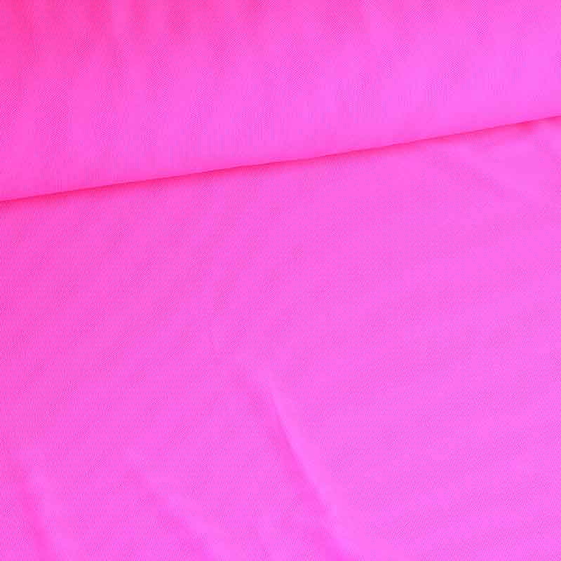 Tissu stretch mesh rose fluo