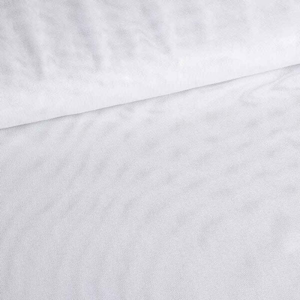 Tissu mesh stretch foil blanc