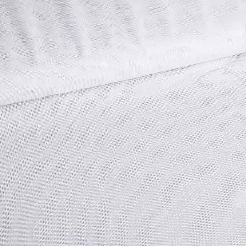 Tissu mesh stretch foil blanc