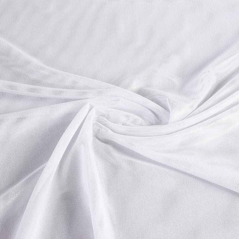 Tissu mesh stretch foil blanc
