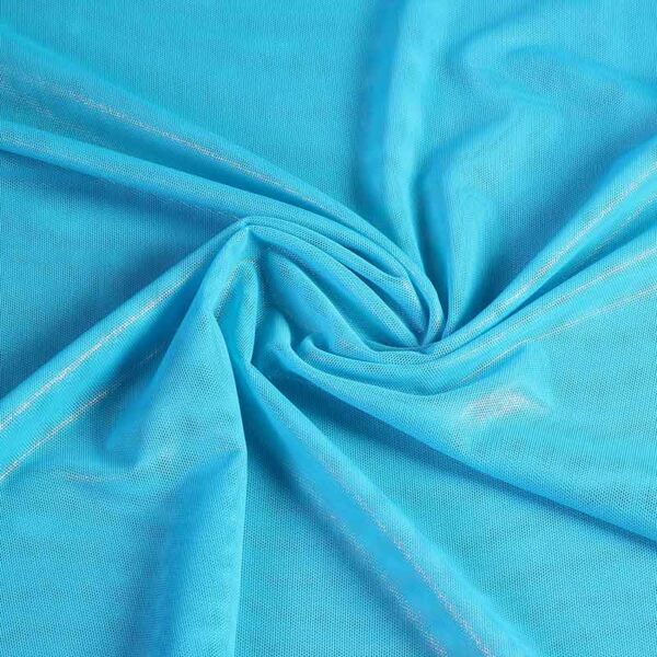 Tissu mesh stretch foil aqua