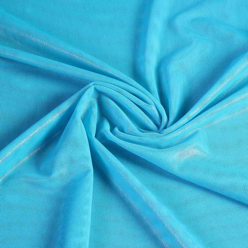 Tissu mesh stretch foil aqua