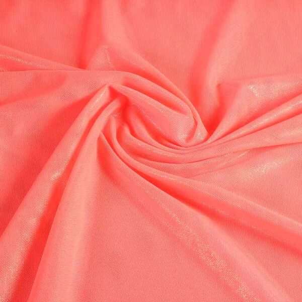 Tissu mesh foil stretch orange