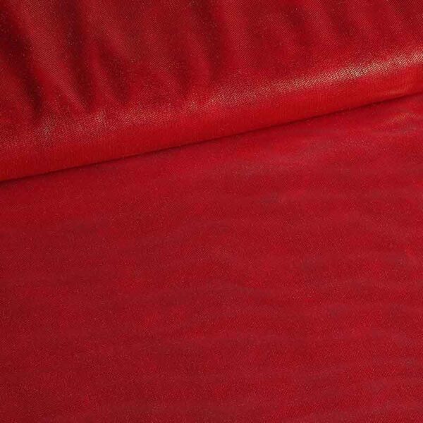 Tissu mesh stretch foil rouge