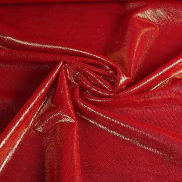 Tissu mesh stretch foil rouge