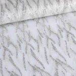 Mesh stof fantasie glitter wit