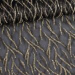 Mesh stof fantasie glitter zwart